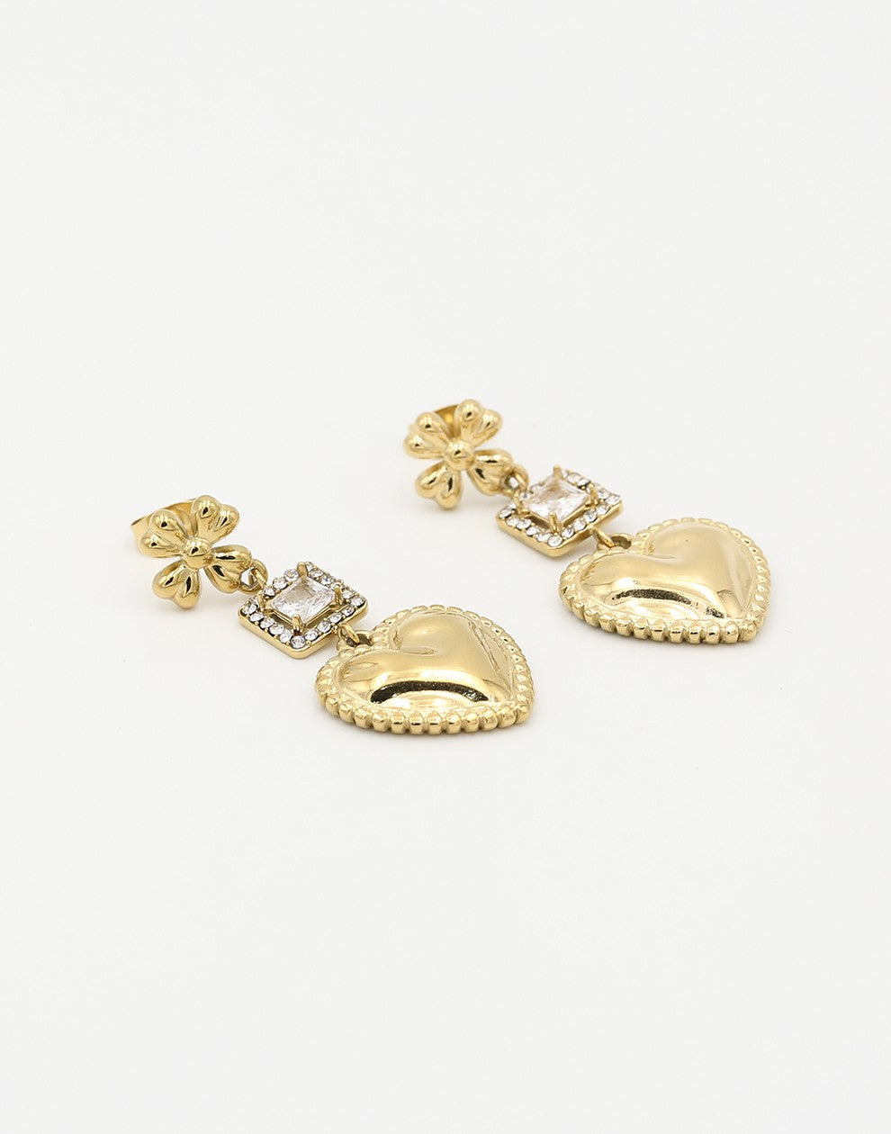charm pendant heart earrings