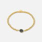 stretch armband smiley zwart