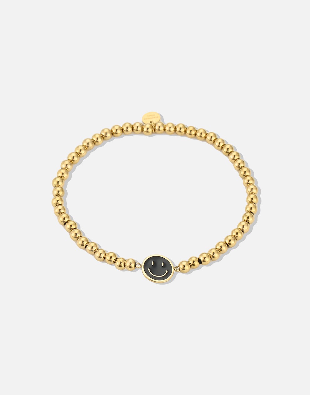 stretch armband smiley zwart