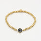 stretch armband smiley zwart