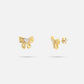 stud earring bow with stone