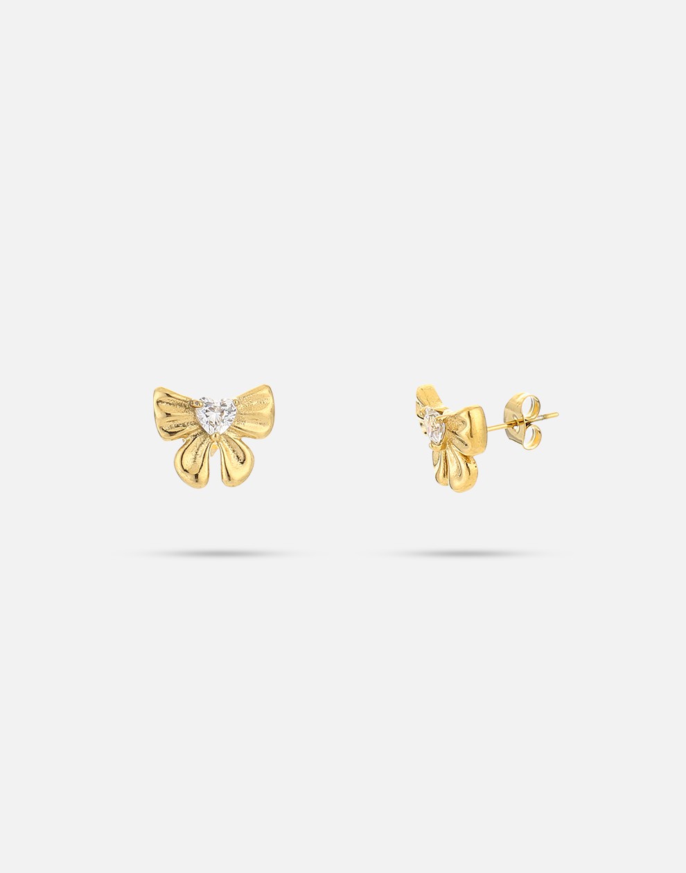 stud earring bow with stone