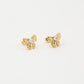 stud earring bow with stone