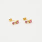 stud double stone fuchsia