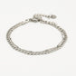 Dubbele schakelarmband zilverkleurig