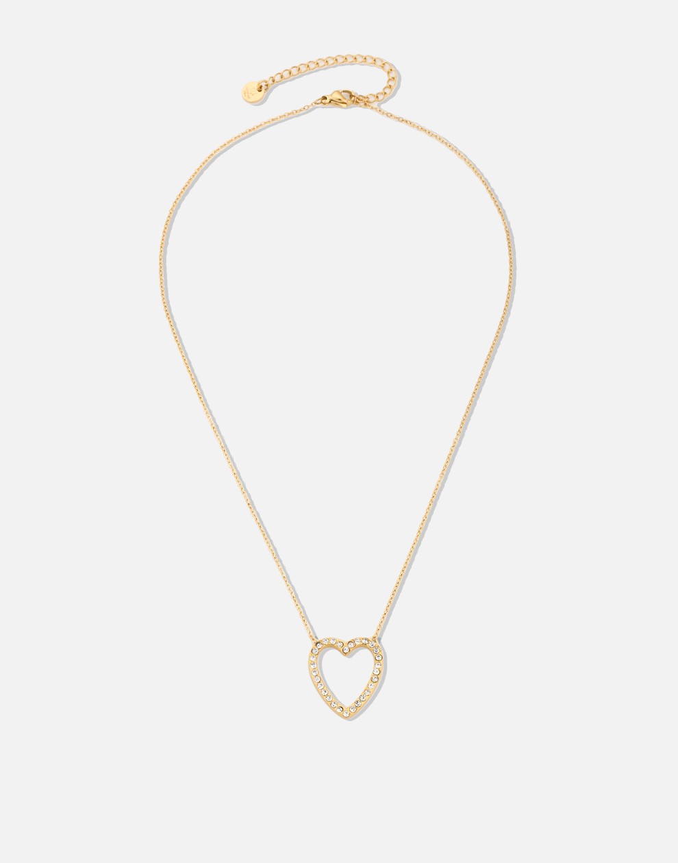 ketting open strass hart