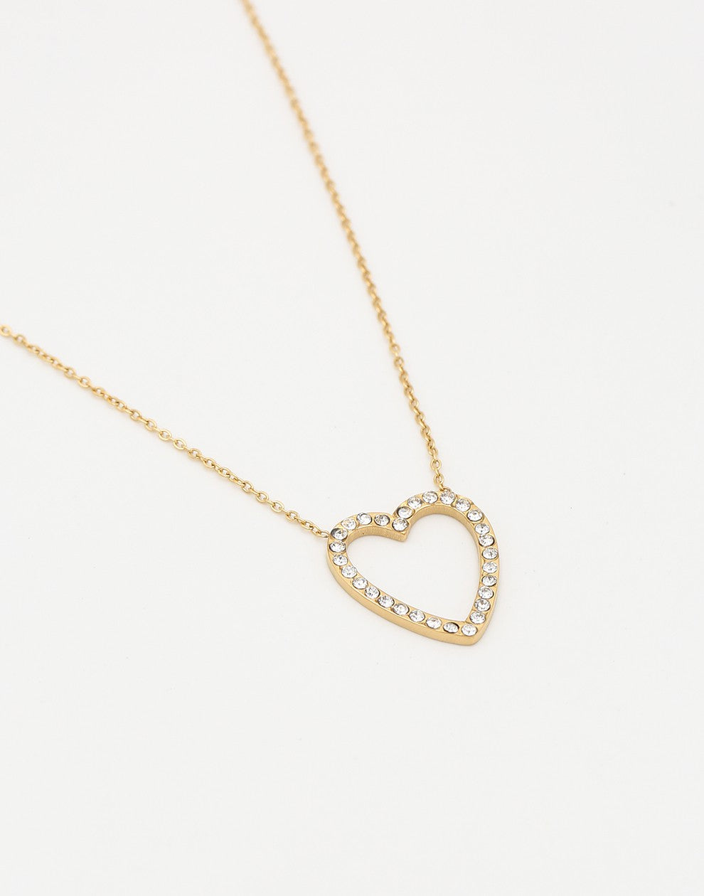 ketting open strass hart