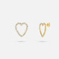 open rhinestone heart stud