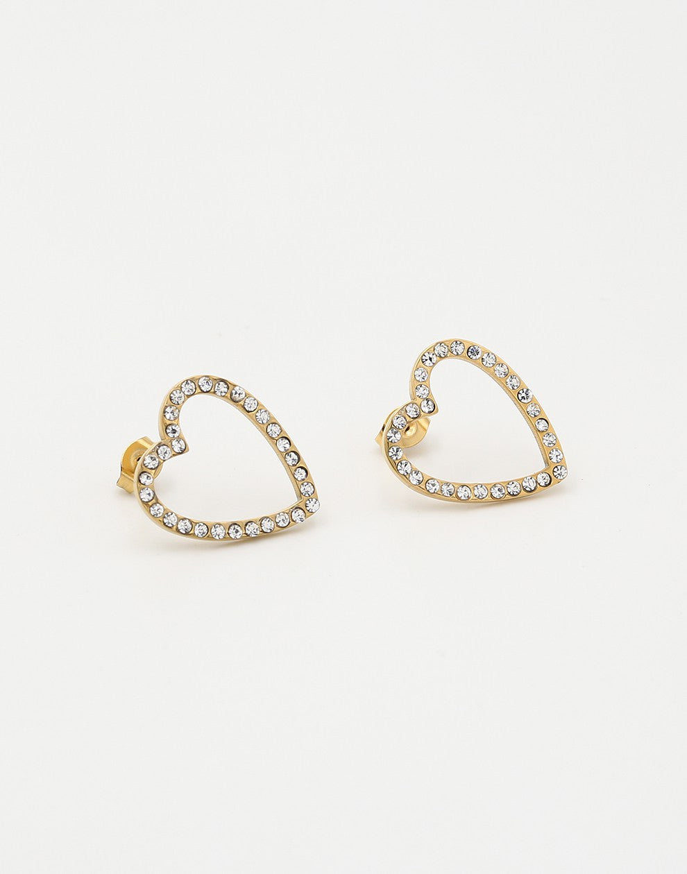 open rhinestone heart stud