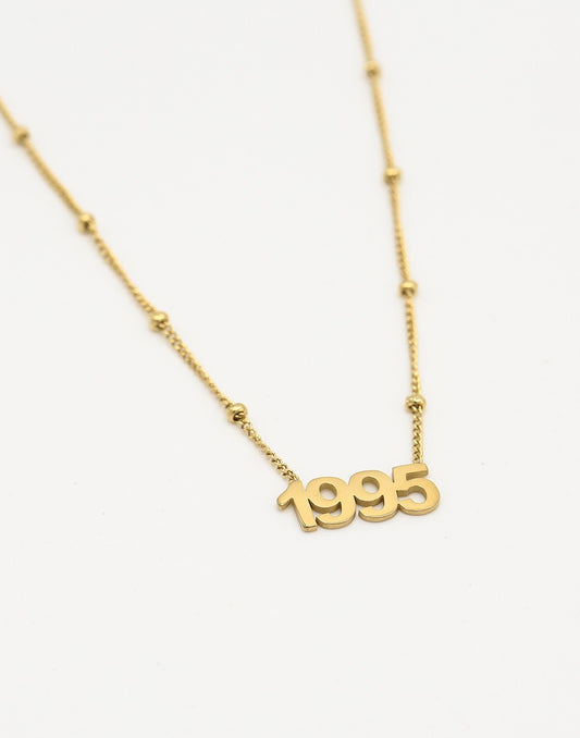 Ketting jaartal 1995 goudkleurig