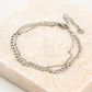 Dubbele schakelarmband zilverkleurig