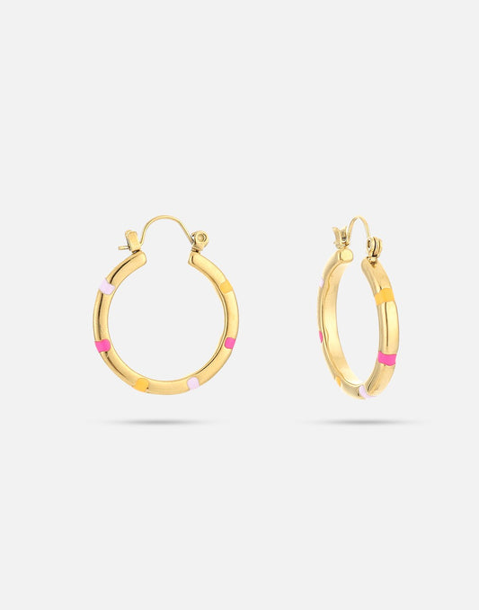 Vintage hoops fuchia oranje