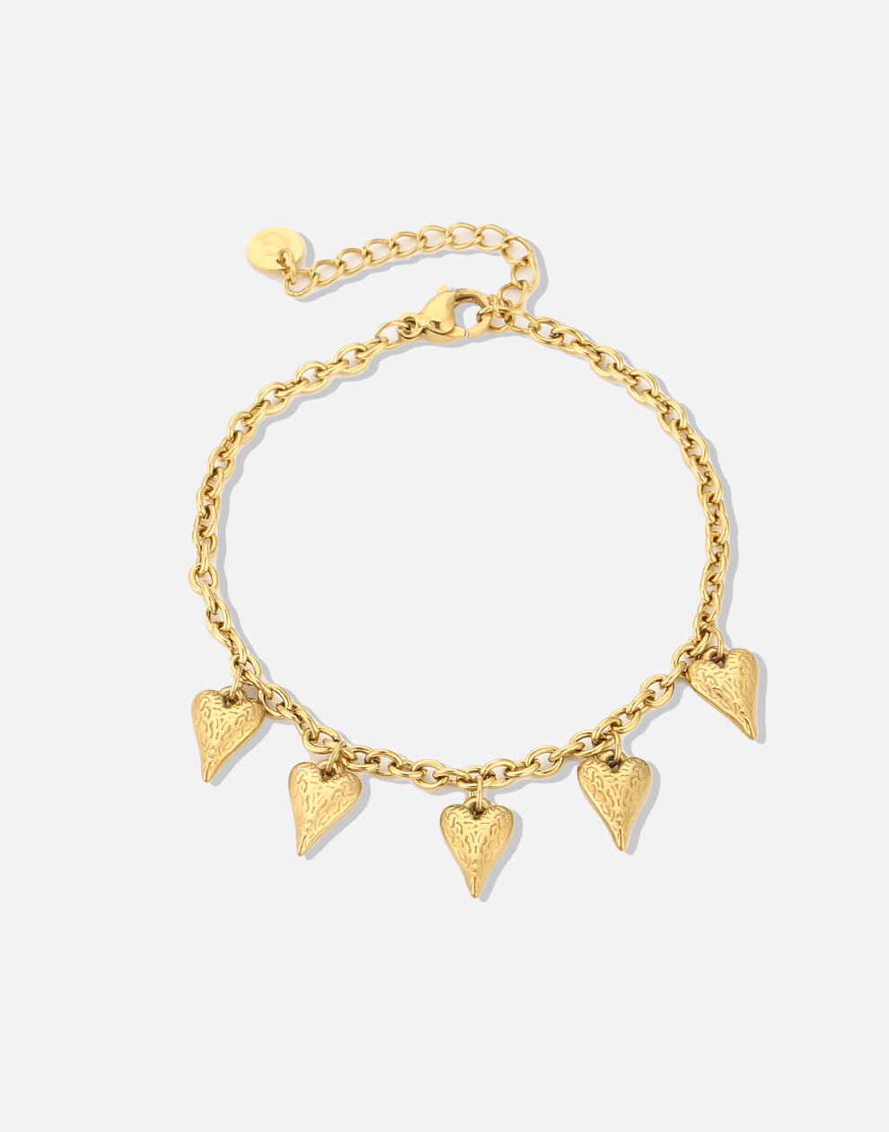schakelarmband vintage hartjes bedels