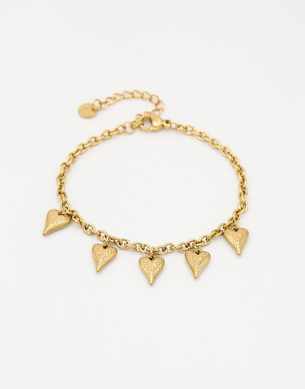 schakelarmband vintage hartjes bedels