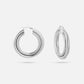 dubbele chunky hoops 5cm zilverkleurig