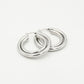 dubbele chunky hoops 5cm zilverkleurig