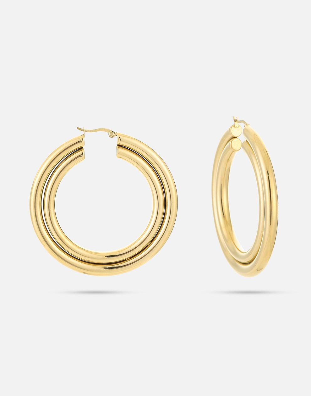dubbele chunky hoops 6cm goudkleurig