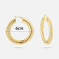 dubbele chunky hoops 6cm goudkleurig