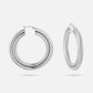 dubbele chunky hoops 6cm zilverkleurig