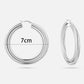 dubbele chunky hoops 7cm zilverkleurig