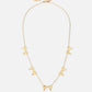 minimalistische ketting met 5 strikjes goudkleurig