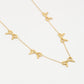 minimalistische ketting met 5 strikjes goudkleurig