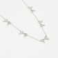 minimalistische ketting met 5 strikjes zilverkleurig