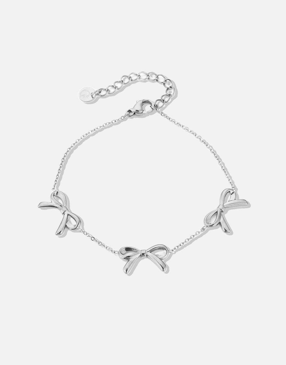 minimalistische armband met 3 strikjes zilverkleurig