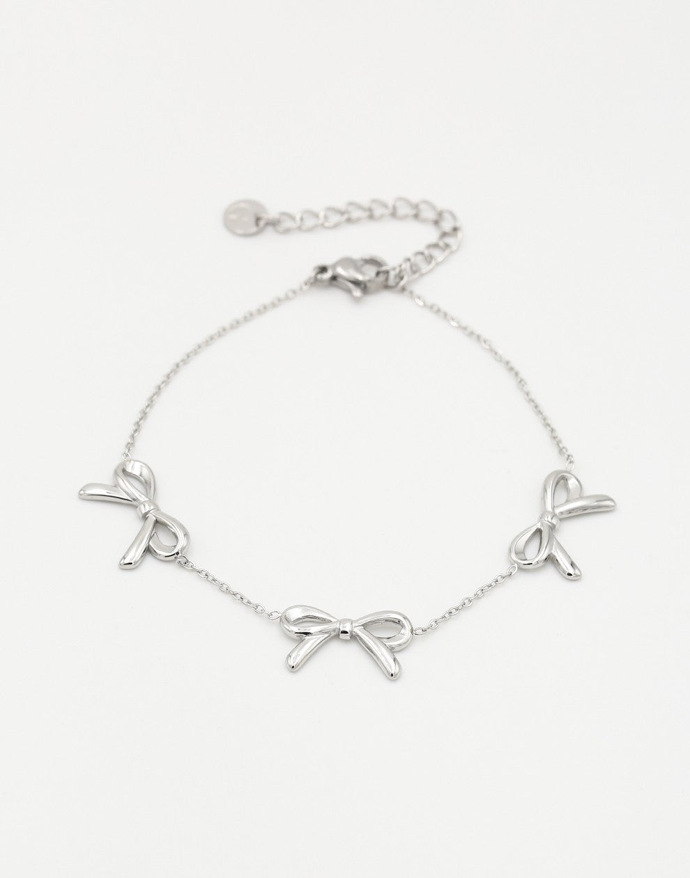 minimalist bracelet with 3 bows silver-colored