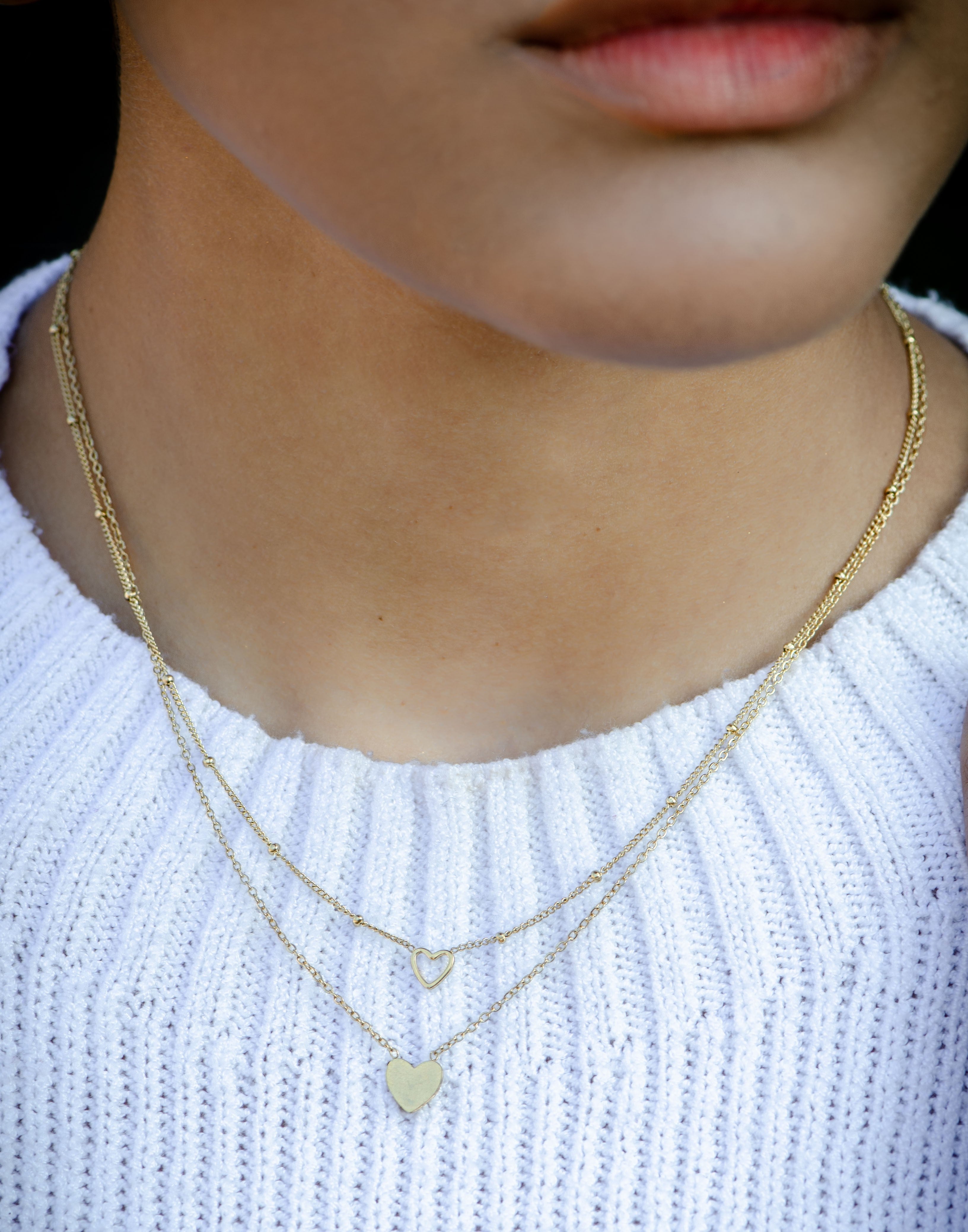 ketting twee hartjes goudkleurig