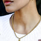 bolletjes ketting met hart goudkleurig