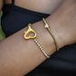 stretch armband hartje goudkleurig