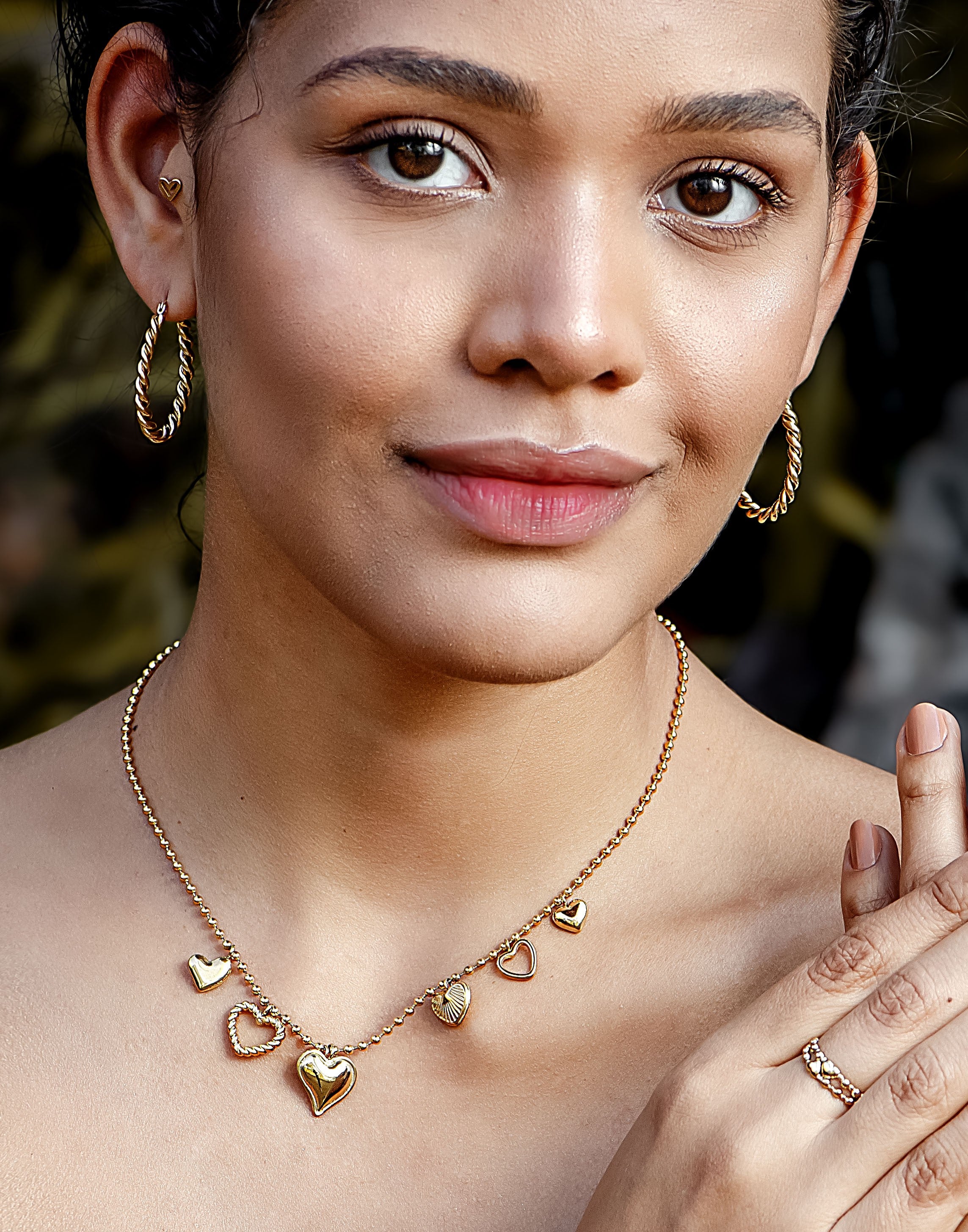 Bedel ketting vintage hartjes