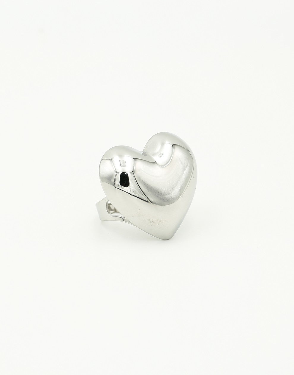 chunky ring hart zilverkleurig
