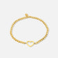 stretch armband open hartje goudkleurig