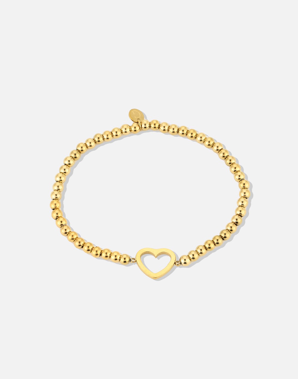 stretch armband open hartje goudkleurig