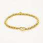 stretch armband open hartje goudkleurig