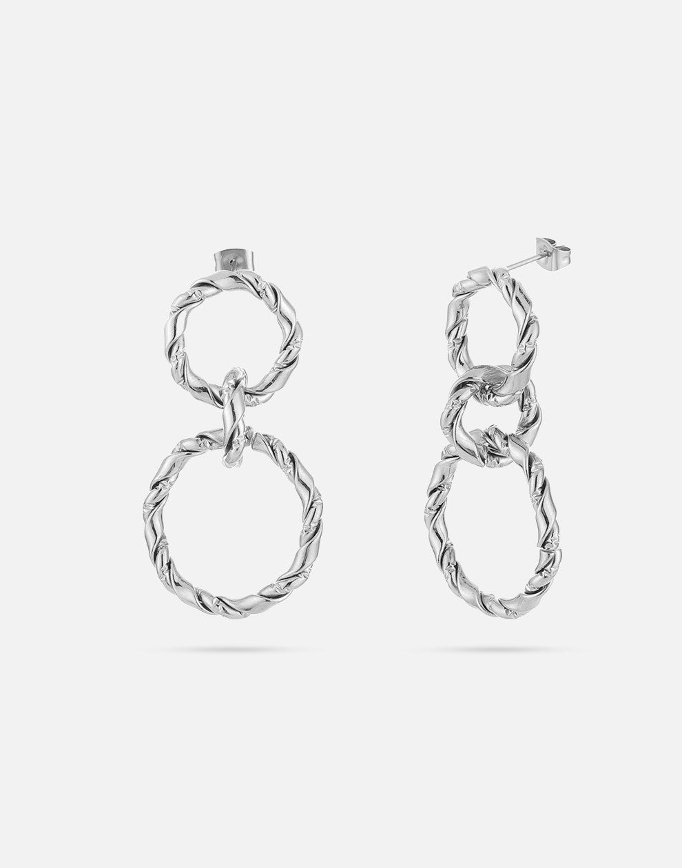 oorhangers statement cirkels zilverkleurig