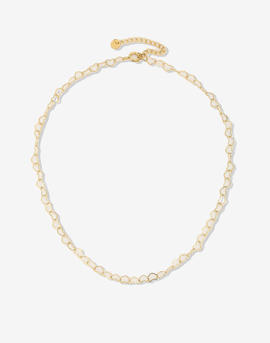 minimalistische hartjes ketting goudkleurig