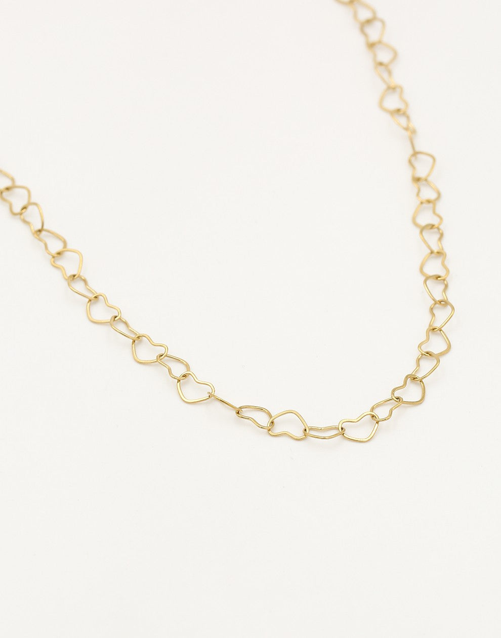 minimalistische hartjes ketting goudkleurig