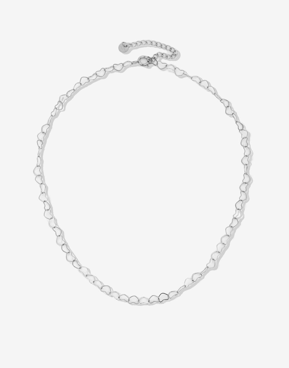minimalistische hartjes ketting zilverkleurig