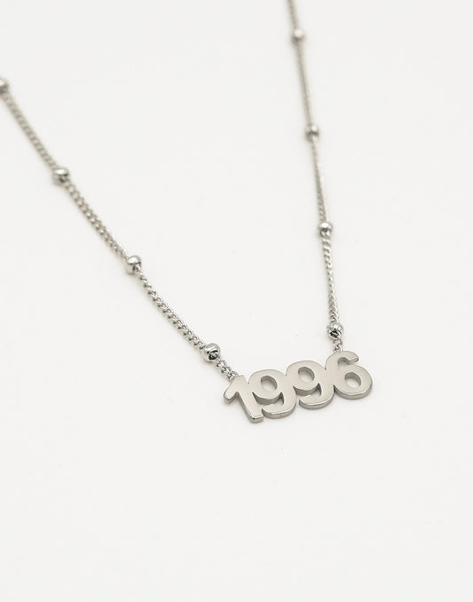 Ketting jaartal 1996 zilverkleurig