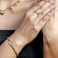 stretch armband open hartje goudkleurig