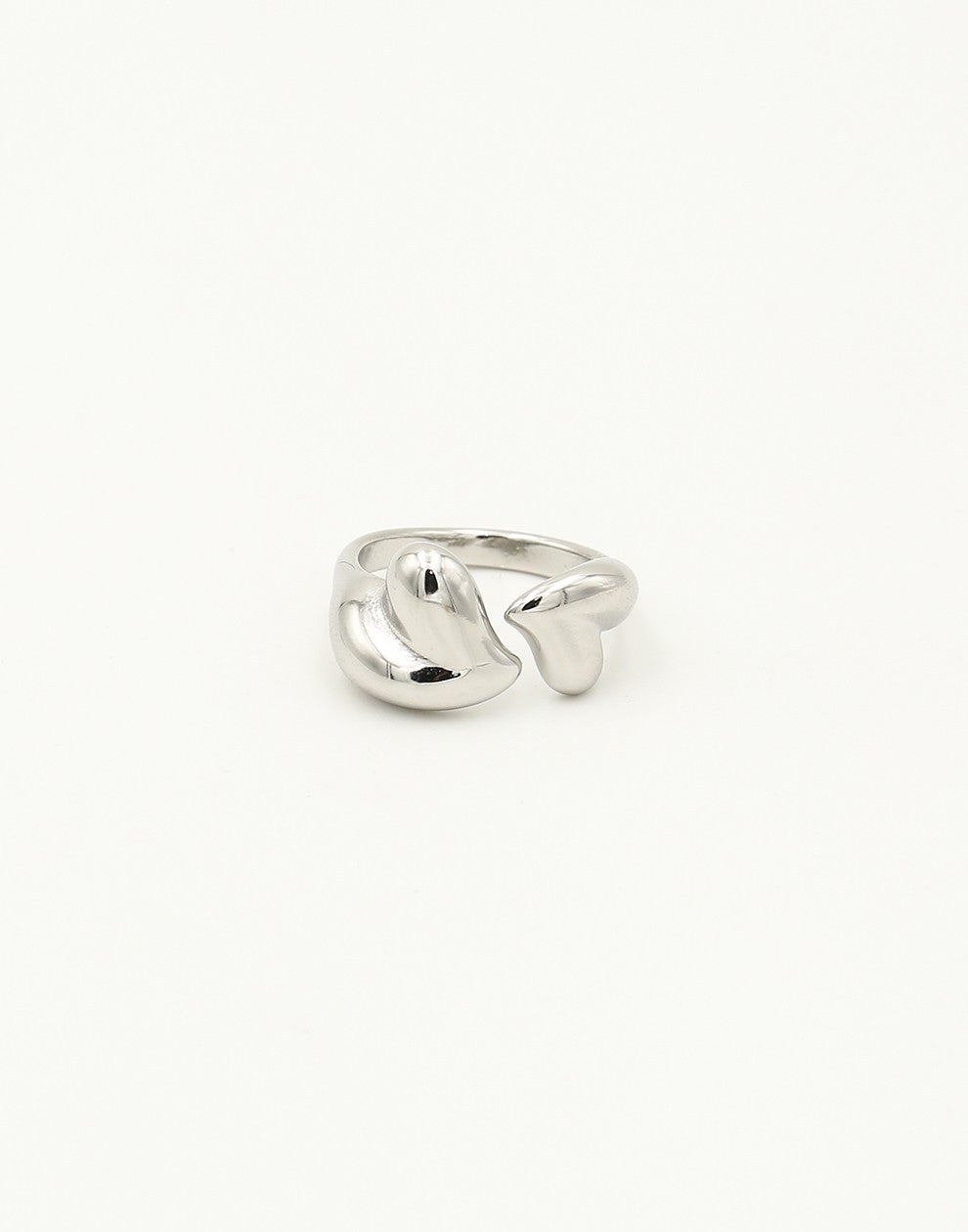 ring twisted hearts zilverkleurig