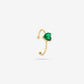 Ring hart steentje groen