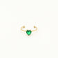 Ring hart steentje groen