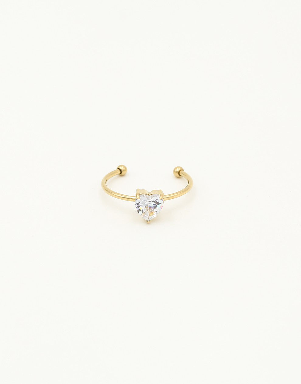 Ring hart steentje crystal