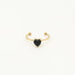 ring hart steentje zwart