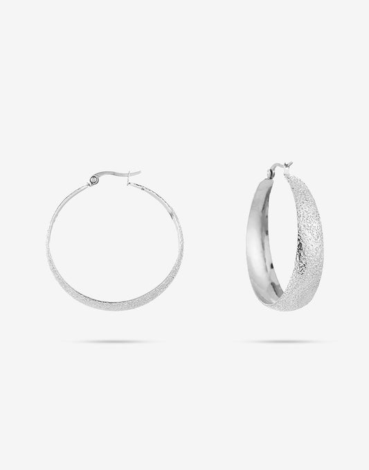 Thick hoop patroon zilverkleurig