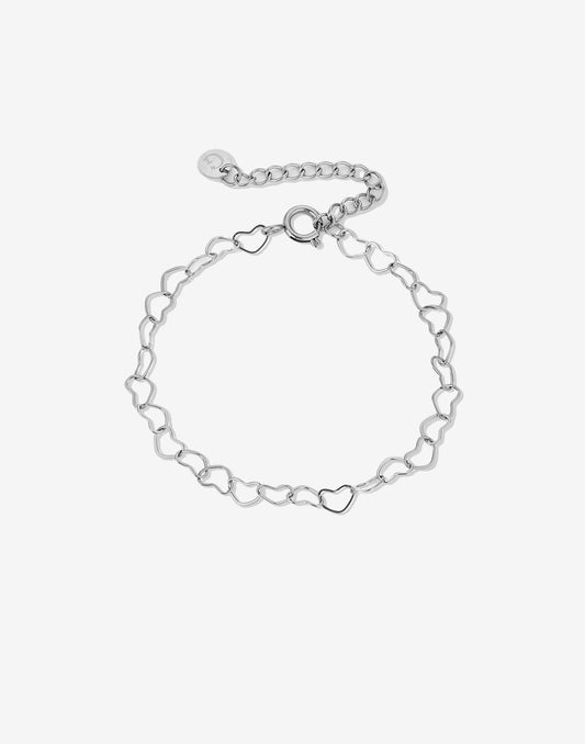minimalistische hartjes armband zilverkleurig